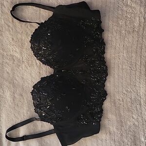 BEBE INTIMATES SEQUIN LACE CORSET BRA